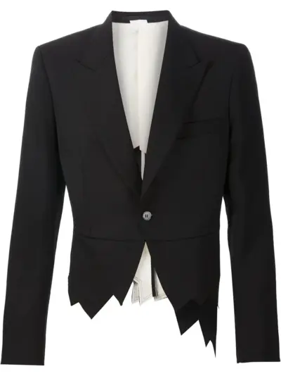 Comme des Garçons Homme Plus asymmetric zig zag blazer - Black