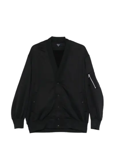 Comme des Garçons Homme V-neck zip-up bomber jacket - Black