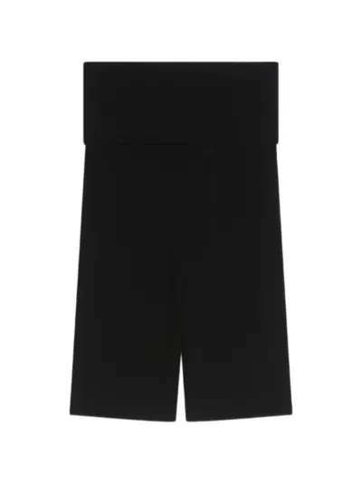 DRIES VAN NOTEN rib knit biker shorts - Black