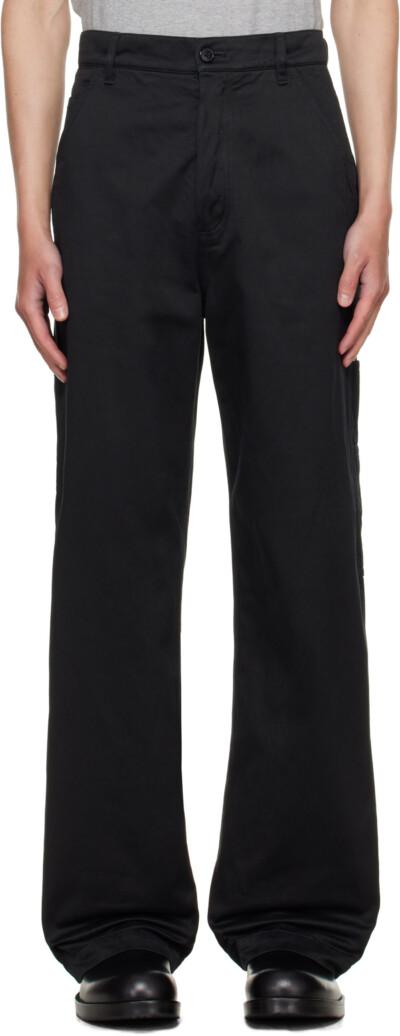 Dries Van Noten Black Sateen Trousers
