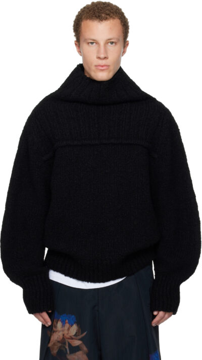 Dries Van Noten Black Wool Turtleneck