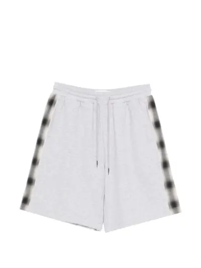 Feng Chen Wang checked-panel track shorts - Grey