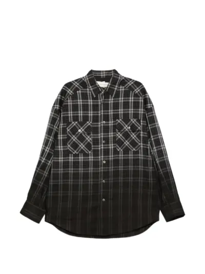 Feng Chen Wang checked pocket shirt - Black
