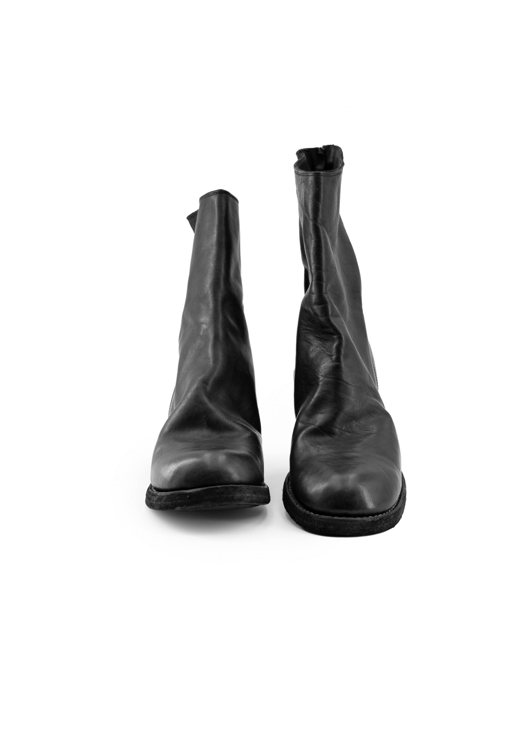 GUIDI 788Z Back Zip Mid Boot, horse leather, black