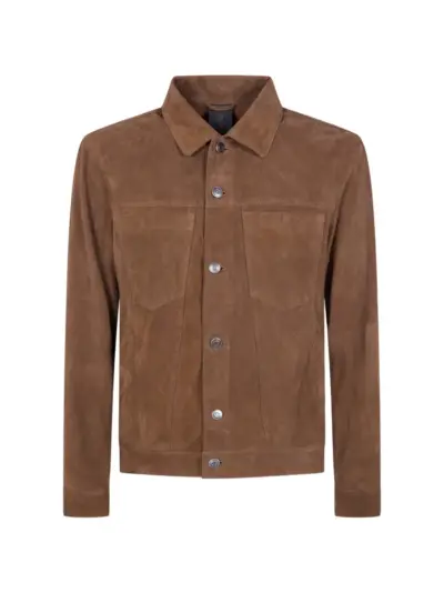 Giorgio Brato button suede jacket - Brown