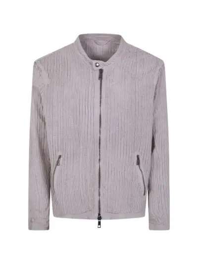 Giorgio Brato perforated zip jacket - Grey