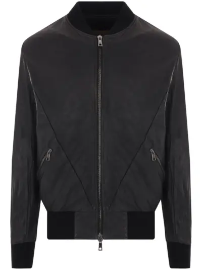 Giorgio Brato zip-up leather jacket - Black
