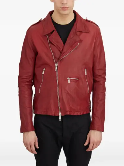 Giorgio Brato zip-up leather jacket - Red