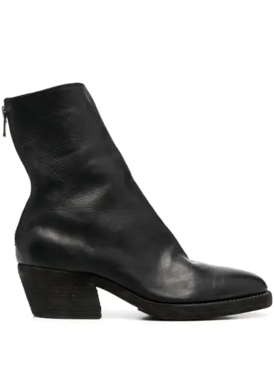 Guidi zip-up leather boots - Black