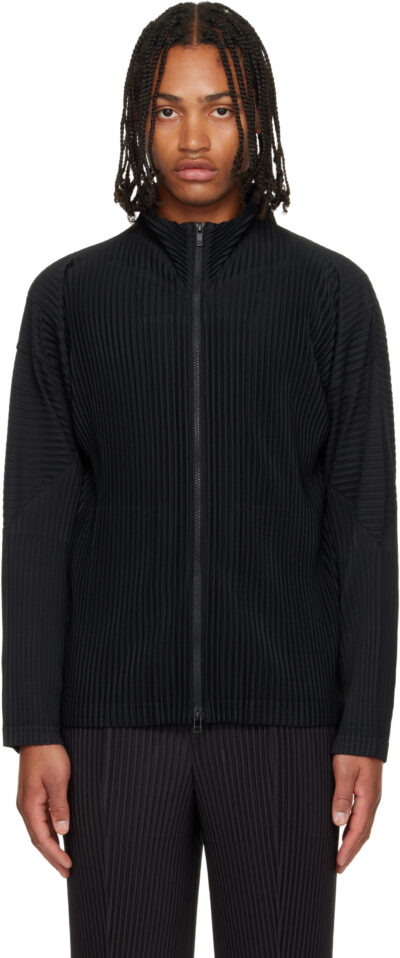 HOMME PLISSÉ ISSEY MIYAKE Black Basics Zipup Cardigan July Jacket