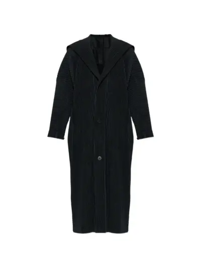 Homme Plissé Issey Miyake hooded buttoned coat - Black