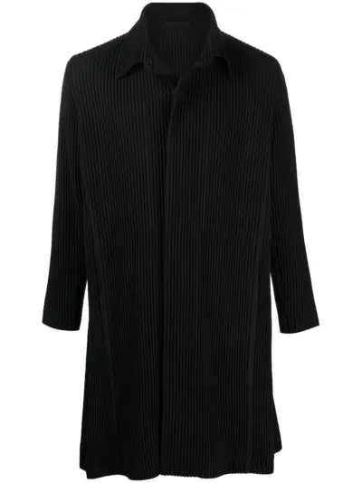 Homme Plissé Issey Miyake pleated button-up coat - Black