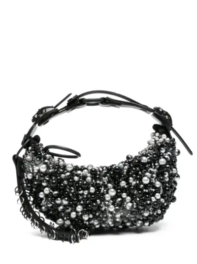 Innerraum pearls embellished cross body bag - Black