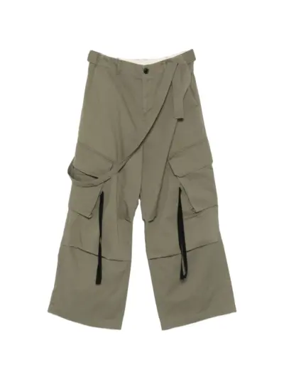 Isabel Benenato belted cargo pants - Green