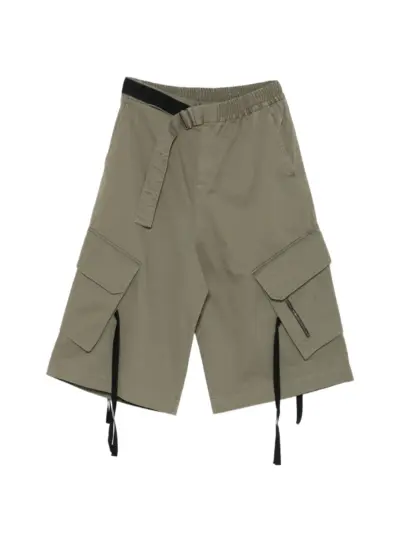 Isabel Benenato belted cargo shorts - Green