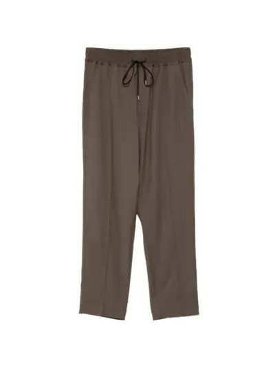 Isabel Benenato drawstring trousers - Brown