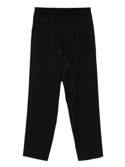 Isabel Benenato drawstring wool trousers - Black