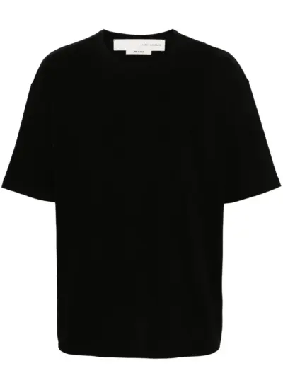 Isabel Benenato raw-cut hem cotton T-shirt - Black