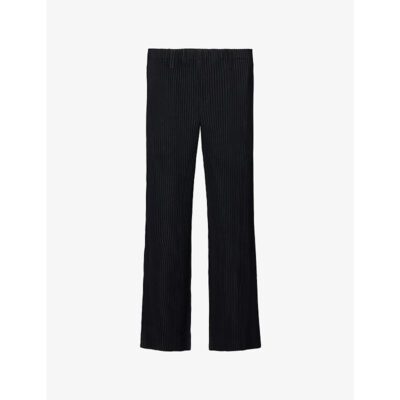 Issey Miyake Mens Homme Plisse Issey Miyake Tailored Straight-Leg Knit Trousers