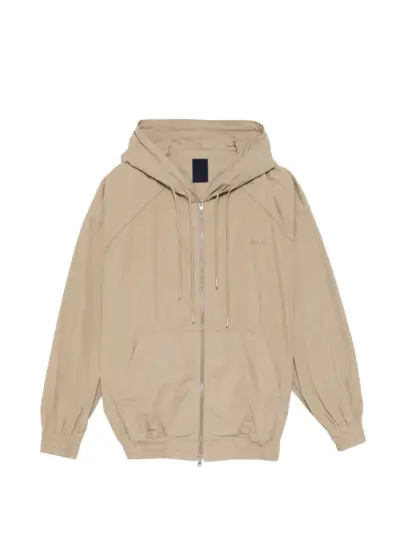 Juun.J hooded zip-up jacket - Neutrals