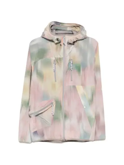Kolor abstract-print hooded jacket - Pink