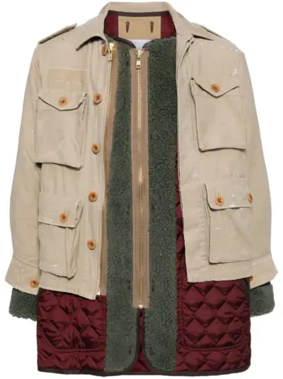 Kolor patchwork jacket - Neutrals