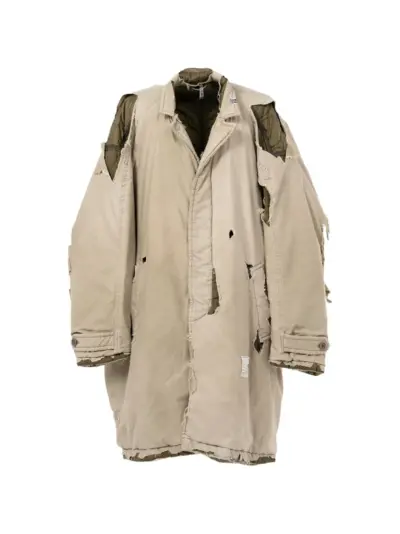 Maison MIHARA YASUHIRO Distressed Balmacaan coat - Neutrals