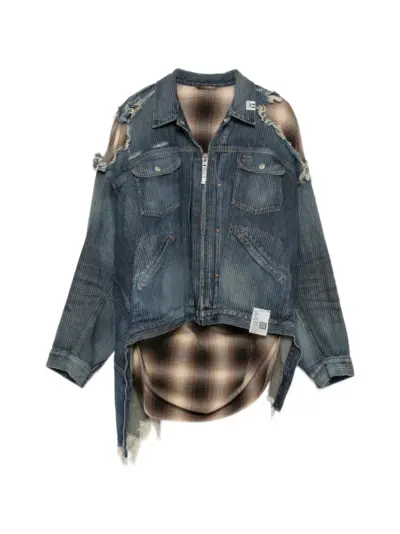 Maison MIHARA YASUHIRO check shirt layered jacket - Blue