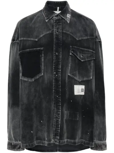 Maison MIHARA YASUHIRO distressed-finish corduroy shirt - Grey