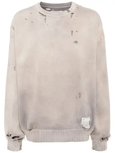 Maison MIHARA YASUHIRO faded-effect cotton sweatshirt - Brown