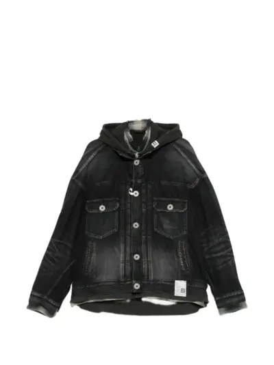 Maison MIHARA YASUHIRO hooded chest-pocket denim jacket - Black