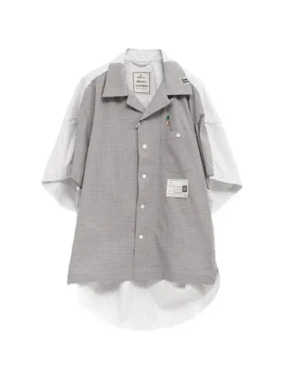 Maison MIHARA YASUHIRO layered checked shirt - White