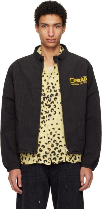 Maison Margiela Black Vintage-Style Sportswear Jacket