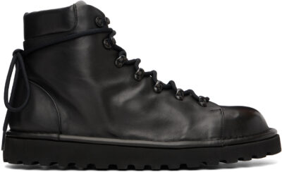 Marsèll Gomme Black Pallottola Crepping Leather Ankle Boots