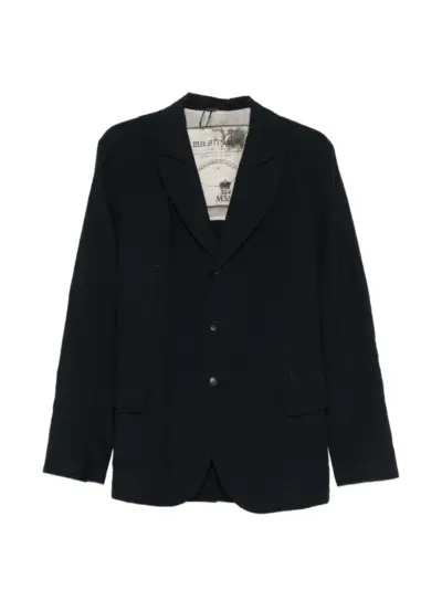 Masnada Bia button textured blazer - Blue