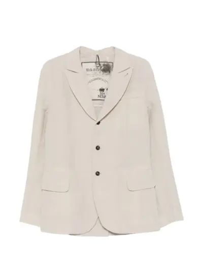 Masnada Bia notched-lapel pocket blazer - Neutrals