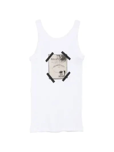 Masnada graphic-print vest - White