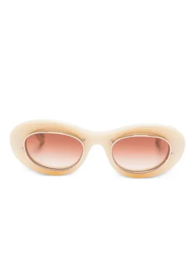 Matsuda 10604H oval-frame gold-detail sunglasses - Neutrals