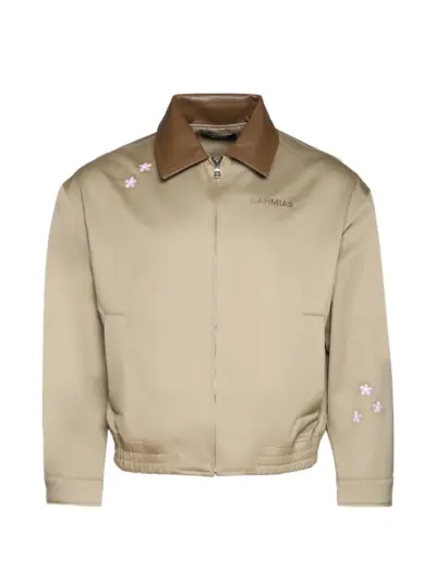 Nahmias flower-embroidered bomber jacket - Neutrals