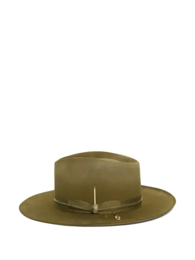 Nick Fouquet Malecon matchstick-detail fedora hat - Green