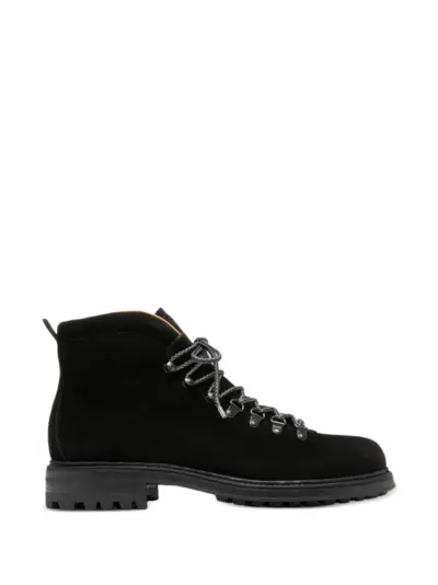 Officine Creative lace-up fastening leather boots - Black