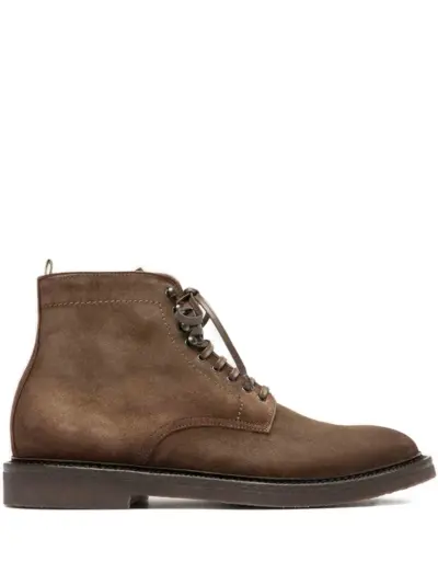 Officine Creative lace-up suede boots - Brown