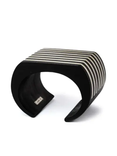 Parts of Four Crescent Plane cuff bracelet - Black