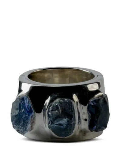 Parts of Four Sistema terrestrial surfaced tanzanites ring - Silver