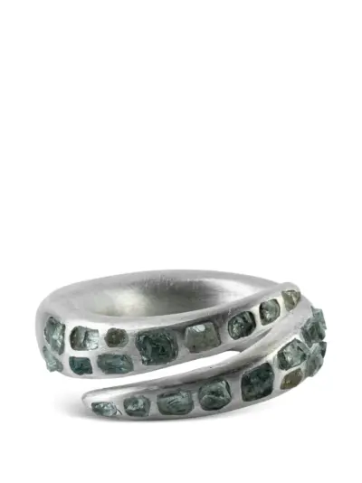 Parts of Four Split Mountain aquamarine ring - Silver