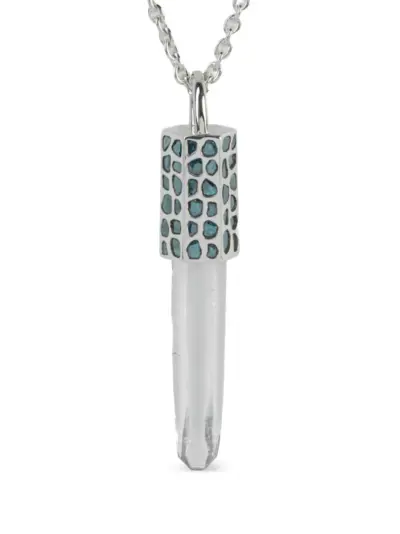 Parts of Four blue diamond talisman necklace - Silver