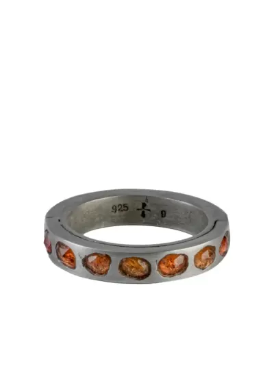 Parts of Four sterling silver Sistema sapphire ring