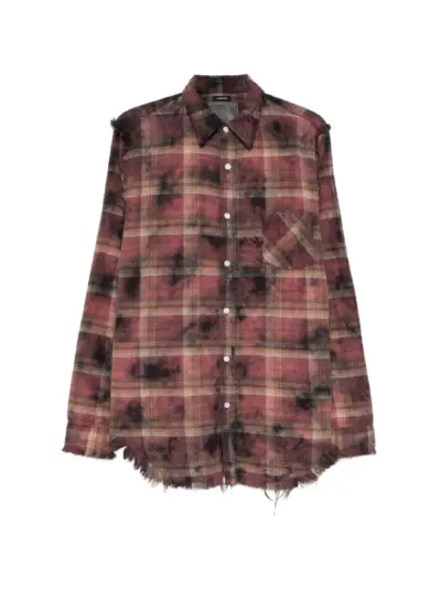 R13 plaid frayed shirt - Purple