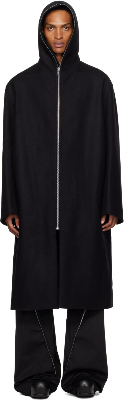 Rick Owens Black Concordians Mac Coat