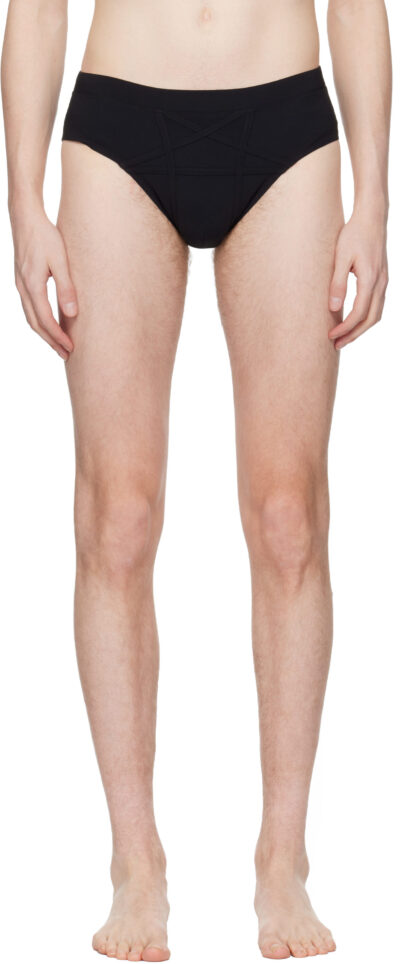 Rick Owens Black Temple Penta Swim Briefs